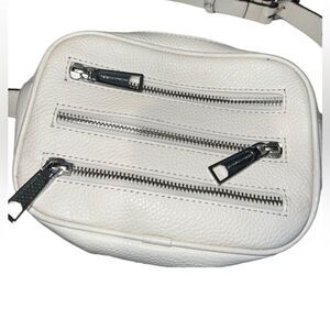 Rebecca Minkoff 3 Zip Leather Belt Bag $195 white Fanny Pack Waist